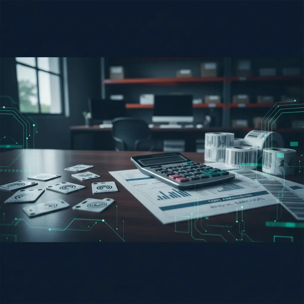 RFID tags vs barcodes cost comparison - tags and labels with calculator