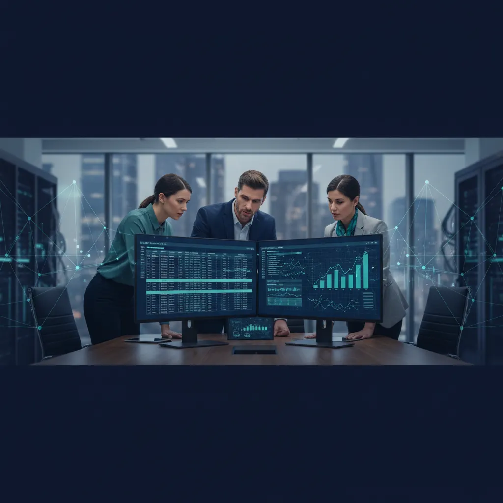 Fixed asset register management - finance team reviewing asset records in modern office