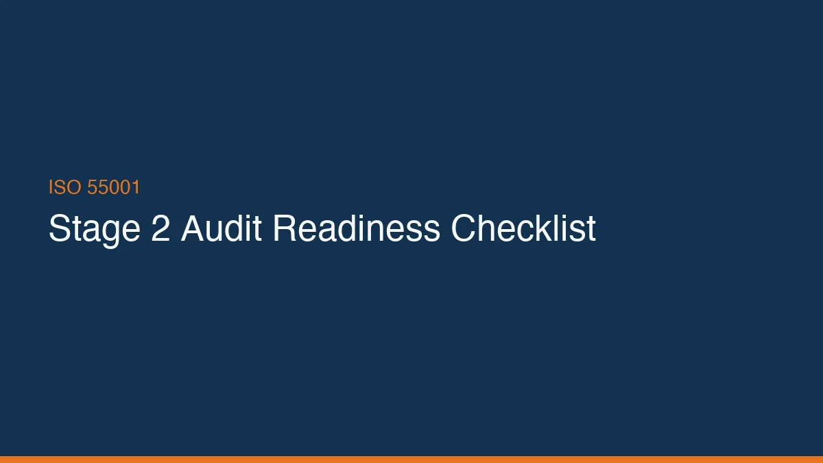 Preparing for ISO 55001 Stage 2 Audit