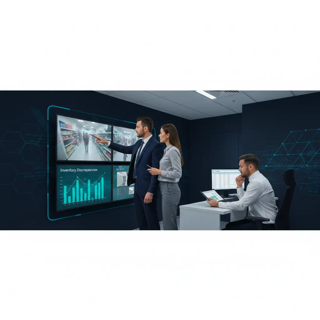 Retail inventory shrinkage prevention - loss prevention team reviewing data