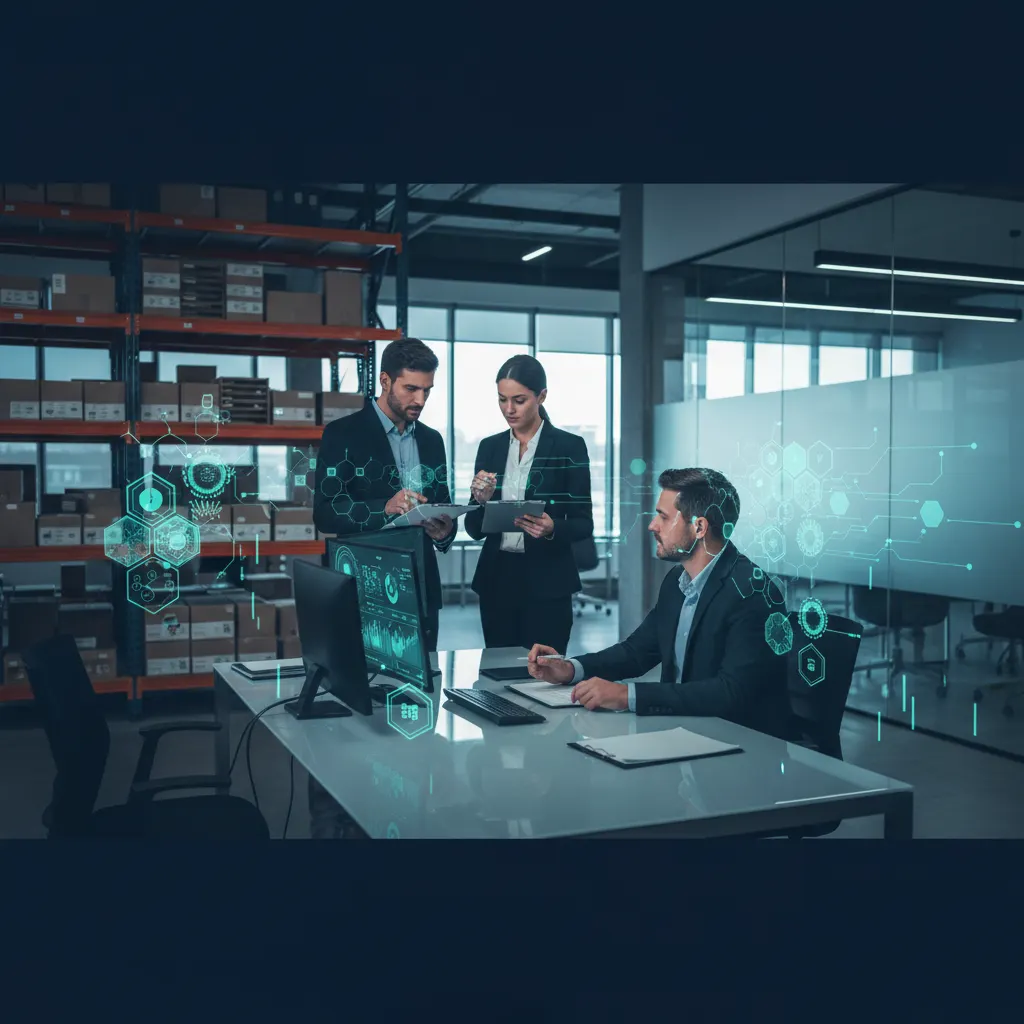 SOX compliance auditors reviewing inventory controls in corporate setting