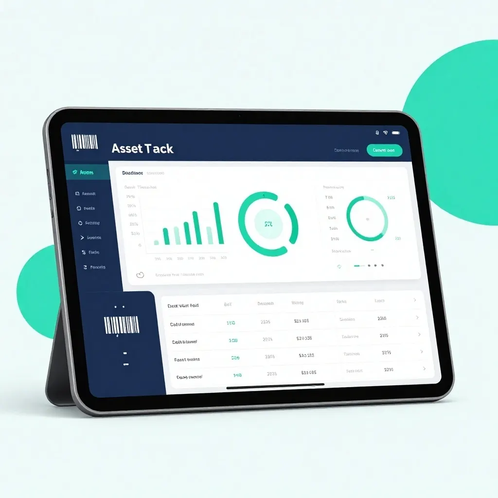 Asset tracking software dashboard with barcode scanner integration