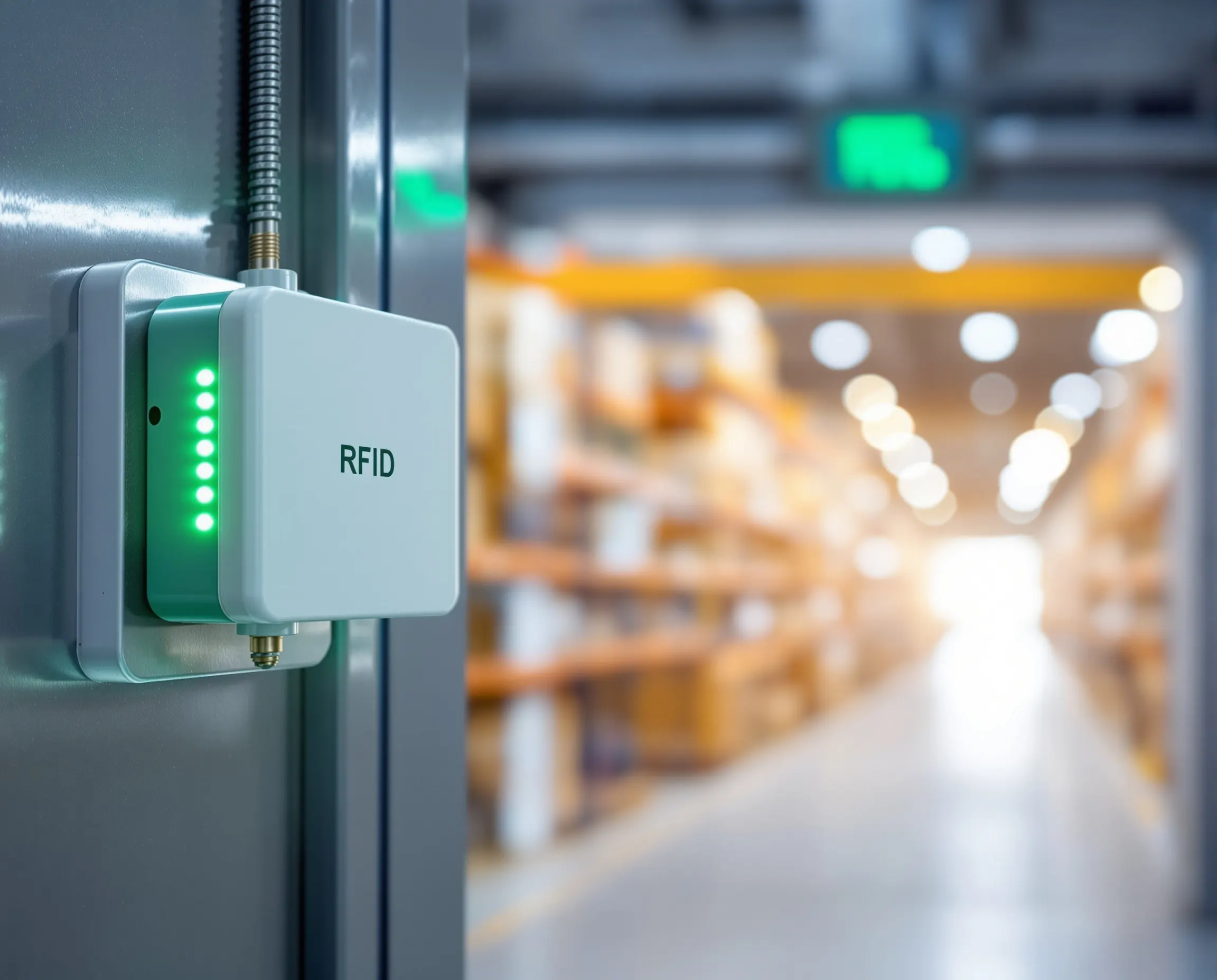 RFID reader antenna installed at warehouse portal