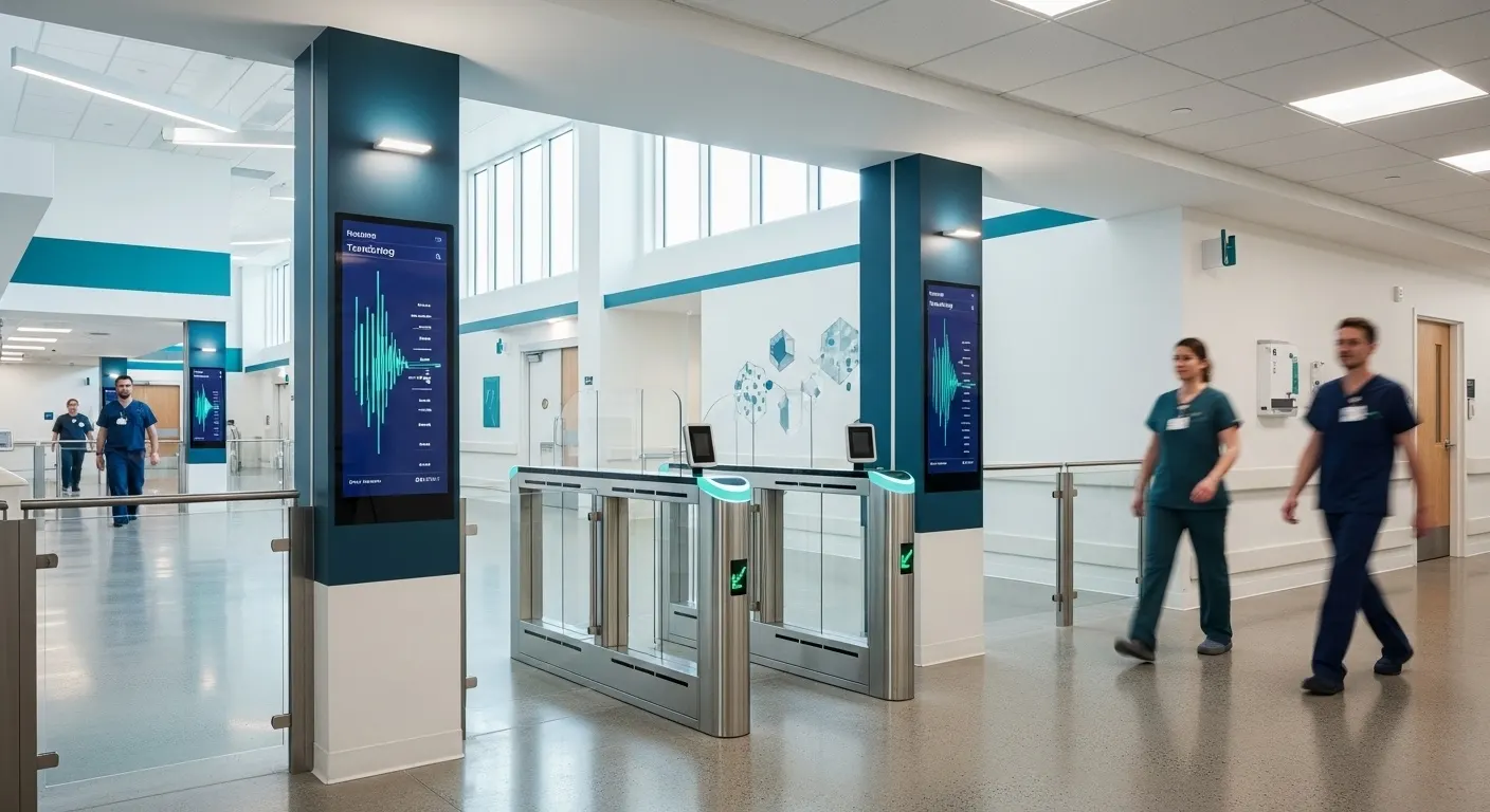 RFID portal system in hospital corridor