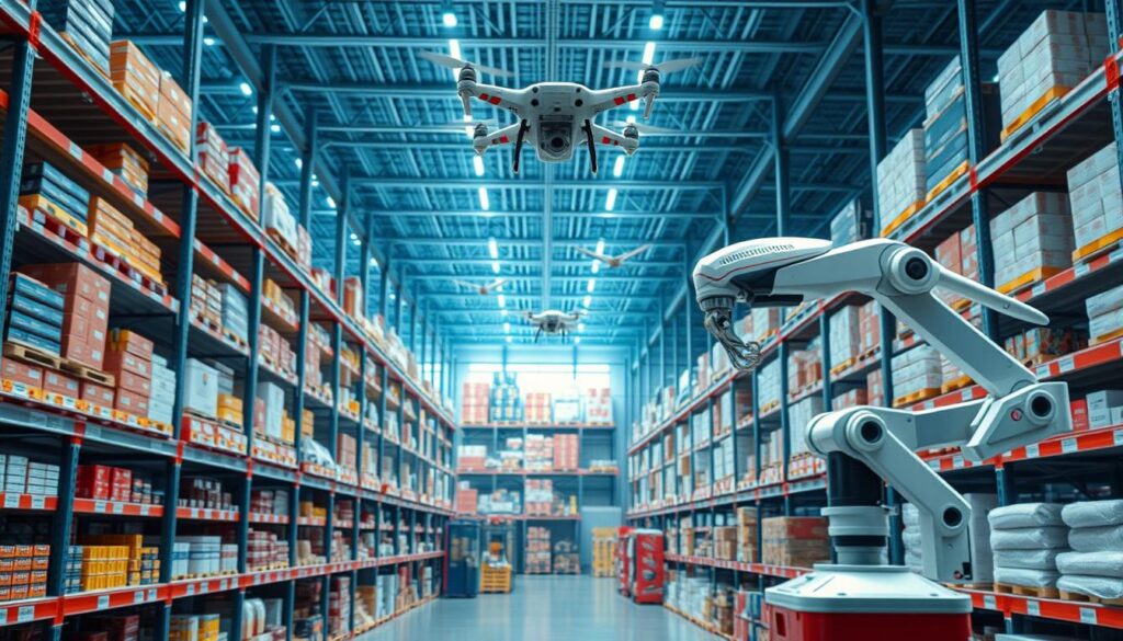 automated inventory with drones and robots